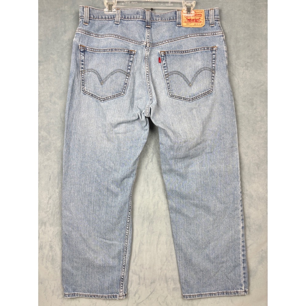 Levis 559 Relaxed Straight Jeans Light Wash Denim Mens 38x30